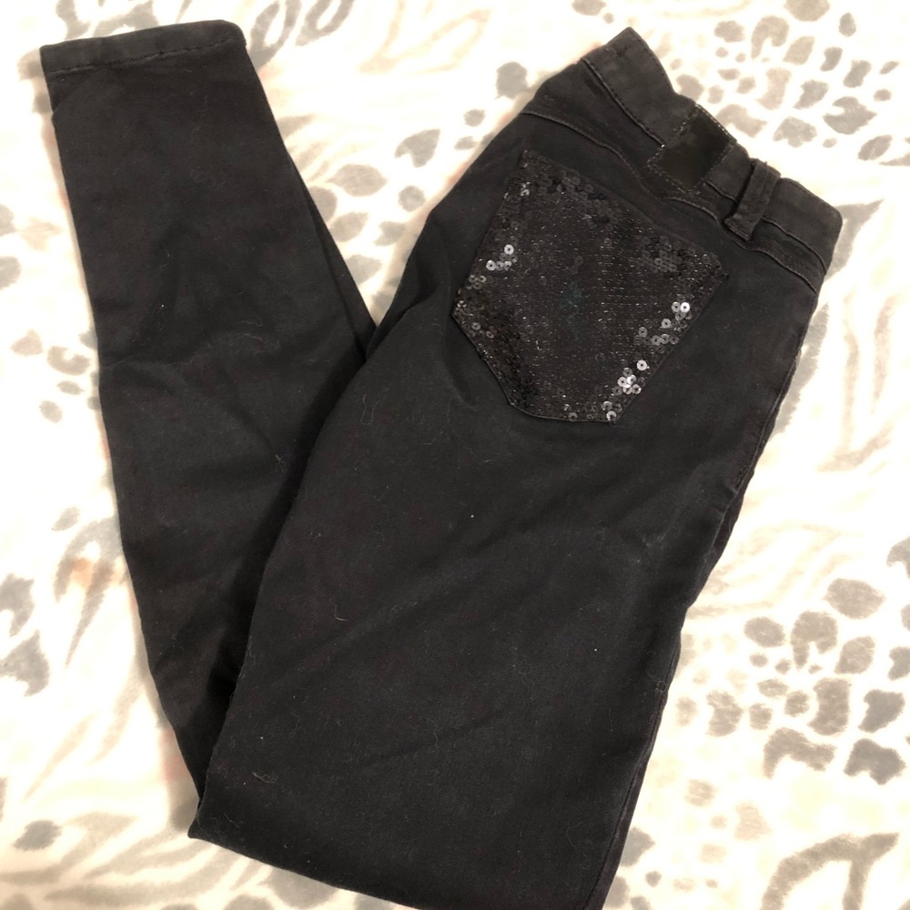 Forever 21 Black Sequin Jeans